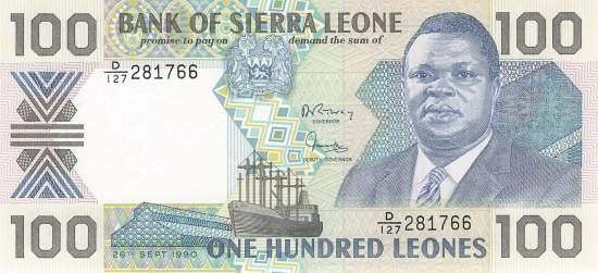 Sierra Leone p18c 100 Leones 1990
